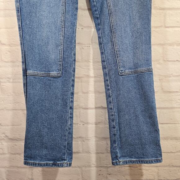 W Mica Los Angeles HIGH RISE UTILITY BF JOGGER Elastic Waist Denim Pants Size S - Picture 3 of 9